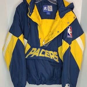 VTG Indiana Pacers STARTER Pullover Puffer Coat L